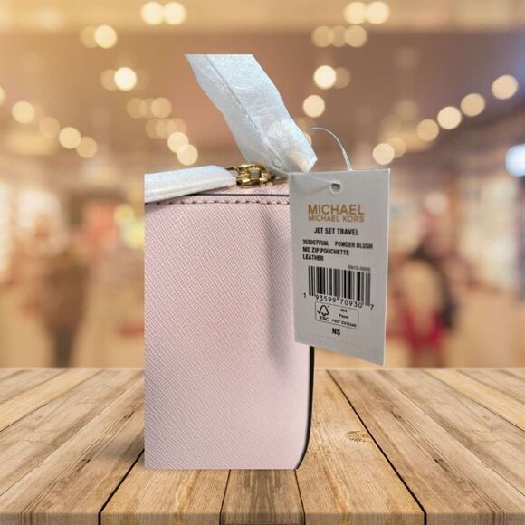 Michael Kors Jet Set Medium Saffiano Leather Crossbody Bag - Powder Blush - Picture 3 of 6